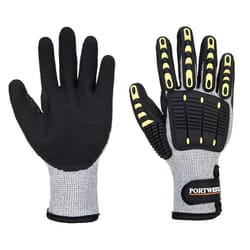 Portwest Unisex Adult A729 Impact Resistant Thermal Cut Resistant Gloves - S, Grey/Black