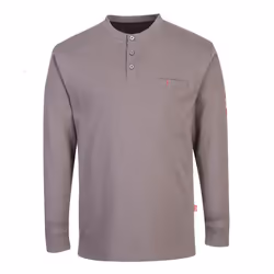 Portwest Mens Flame Resistant Henley T-Shirt - XXL, Grey
