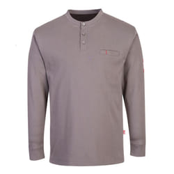 Portwest Mens Flame Resistant Henley T-Shirt - XXL, Grey