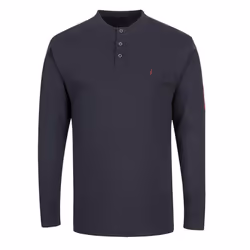 Portwest Mens Flame Resistant Henley T-Shirt - M, Navy