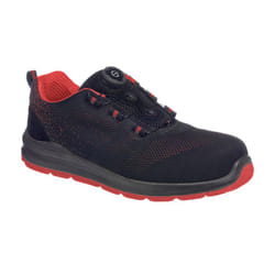 Portwest Mens Knitted Wire Lace Safety Trainers - 6.5 UK, Black/Red