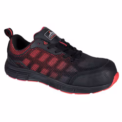 Portwest Mens Ogwen Low Cut Safety Trainers - 13 UK, Black/Red