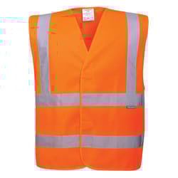 Portwest Mens Band & Brace Safety Hi-Vis Vest - S-M, Orange
