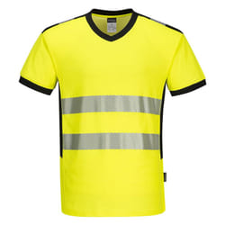 Portwest Mens PW3 High-Vis T-Shirt - XXL, Yellow/Black