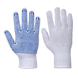 Portwest Unisex Adult Classic Polka Dot Grip Gloves - L, White/Blue