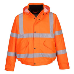 Portwest Mens Hi-Vis Winter Bomber Jacket - 3XL, Orange