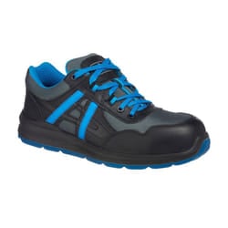Portwest Unisex Adult Mersey Leather Safety Trainers - 9 UK, Black/Blue