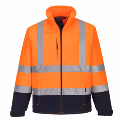 Portwest Mens Contrast High-Vis Soft Shell Jacket - 3XL, Orange/Navy