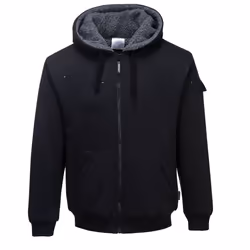 Portwest Mens Pewter Full Zip Hoodie - XXL, Black