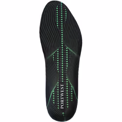 Portwest Gel Arch Support Insoles - L, Black/Green