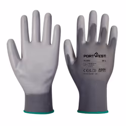 Portwest A120 PU Palm Grip Gloves - XS, Grey