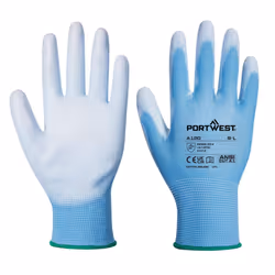 Portwest A120 PU Palm Grip Gloves - S, Blue