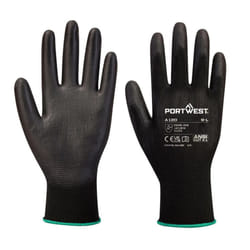 Portwest A120 PU Palm Grip Gloves - XS, Black