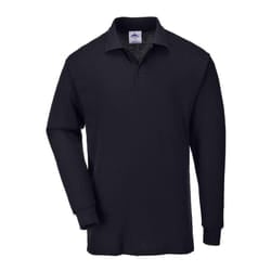Portwest Mens Genoa Long-Sleeved Polo Shirt - L, Black