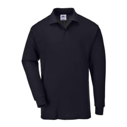 Portwest Mens Genoa Long-Sleeved Polo Shirt - XXL, Black