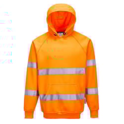 Portwest Mens Hi-Vis Safety Hoodie - L, Orange