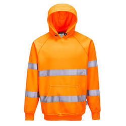Portwest Mens Hi-Vis Safety Hoodie - M, Orange