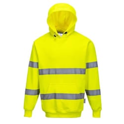 Portwest Mens Hi-Vis Hoodie - L, Yellow