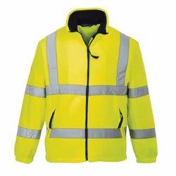 Portwest Mens Fleece Hi-Vis Coat - S, Yellow