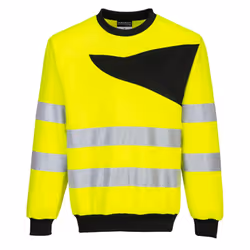 Portwest Mens PW2 High-Vis Sweatshirt - S, Yellow/Black