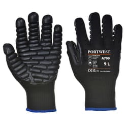 Portwest Unisex Adult A790 Anti-Vibration Gloves - M, Black