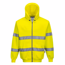 Portwest Mens Hi-Vis Full Zip Hoodie - XS, Yellow