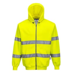 Portwest Mens Hi-Vis Full Zip Hoodie - XS, Yellow