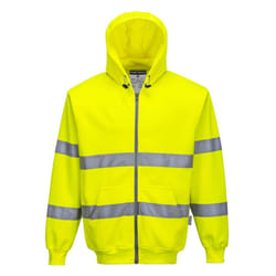 Portwest Mens Hi-Vis Full Zip Hoodie - M, Yellow