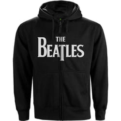 The Beatles Unisex Adult Drop T Logo Full Zip Hoodie - XL, Black