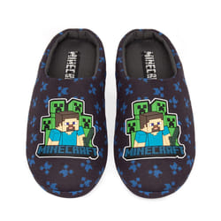 Minecraft Boys Creeper Slippers - 12 UK Child, Navy Blue