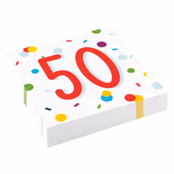 Amscan Confetti 50th Birthday Disposable Napkins (Pack of 20)