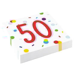 Amscan Confetti 50th Birthday Disposable Napkins (Pack of 20)