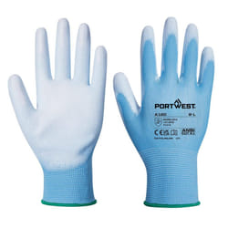 Portwest A120 PU Palm Grip Gloves - XS, Blue