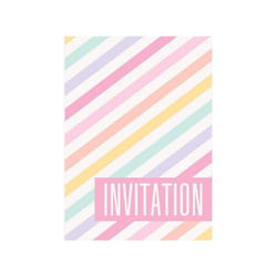 Unique Party Stripe Invitations (Pack of 8)