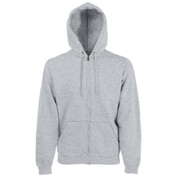 Fruit Of The Loom Mens Premium 70/30 Hooded Zip-Up Sweatshirt / Hoodie - 4XL, Heather Grey