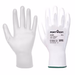 Portwest A120 PU Palm Grip Gloves - XS, White