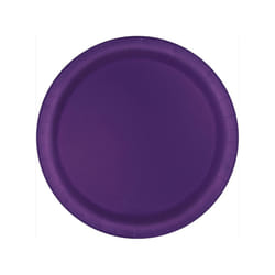 Unique Party Round Dinner Plate (Pack of 8) - One Size, Deep Purple