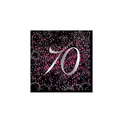 Unique Party Paper Glitz 70th Disposable Napkins (Pack of 16)