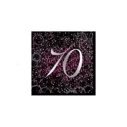 Unique Party Paper Glitz 70th Disposable Napkins (Pack of 16)