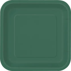 Unique Party Square Dessert Plate (Pack of 16) - One Size, Forest Green