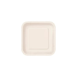 Unique Party Square Dessert Plate (Pack of 16) - One Size, Ivory