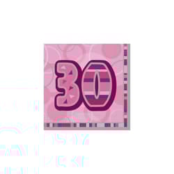 Unique Party Glitz 30th Birthday Disposable Napkins (Pack of 16)