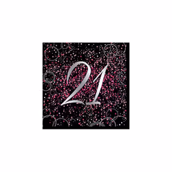 Unique Party Glitz 21st Birthday Disposable Napkins (Pack of 16)
