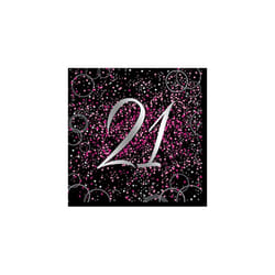 Unique Party Glitz 21st Birthday Disposable Napkins (Pack of 16)