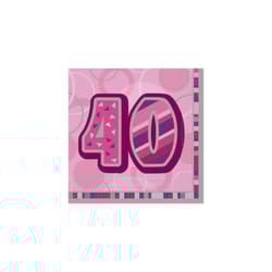 Unique Party Paper Glitz 40th Birthday Napkins (Pack of 16)