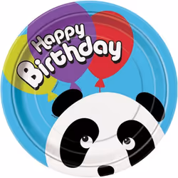 Unique Party Panda Birthday Dinner Plate (Pack of 8)