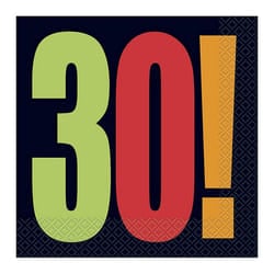Unique Party Cheer 30th Birthday Disposable Napkins (Pack of 16)