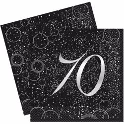 Unique Party Glitz 70th Napkins (Pack of 16)