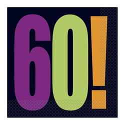 Unique Party Cheer 60th Birthday Disposable Napkins (Pack of 16)
