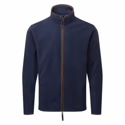 Premier Mens Artisan Fleece Jacket - M, Navy/Brown